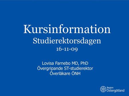 Övergripande ST-studierektor