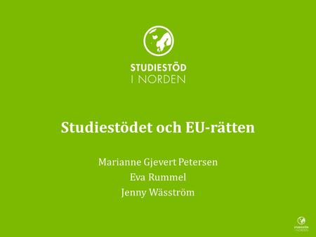 Studiestödet och EU-rätten