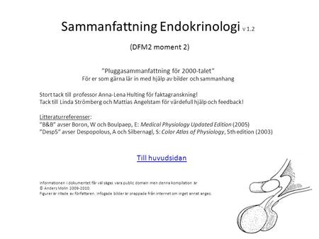 Sammanfattning Endokrinologi v 1.2 (DFM2 moment 2)