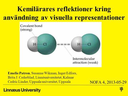 Kemilärares reflektioner kring användning av visuella representationer