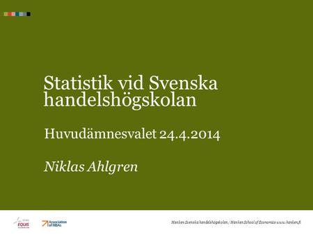 Statistik vid Svenska handelshögskolan