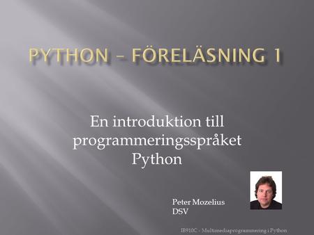 En introduktion till programmeringsspråket Python