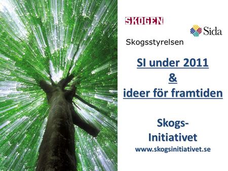 SI under 2011 & ideer för framtiden Skogs- Initiativet www.skogsinitiativet.se Skogsstyrelsen.