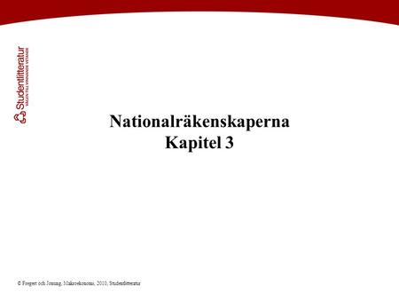 Nationalräkenskaperna Kapitel 3
