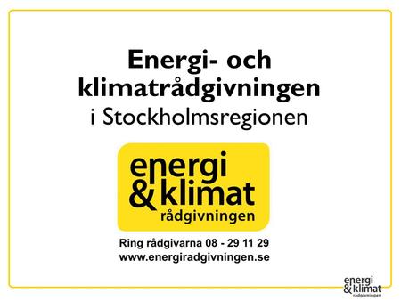 Energi- och klimatrådgivningen i Stockholmsregionen