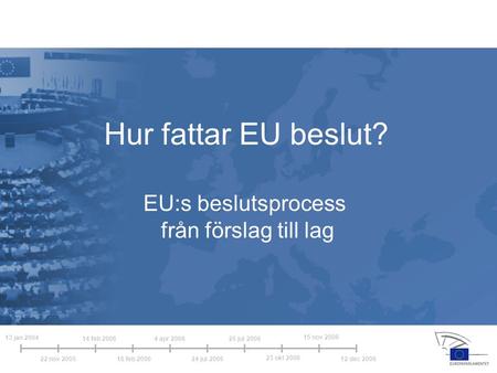 EU:s beslutsprocess från förslag till lag