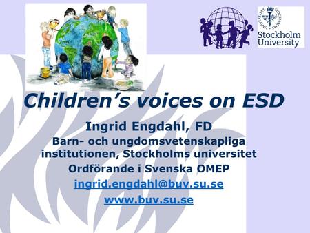 Children’s voices on ESD