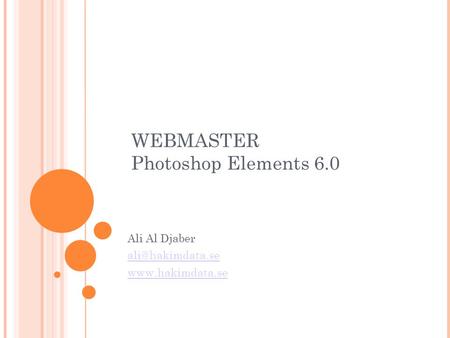 WEBMASTER Photoshop Elements 6.0