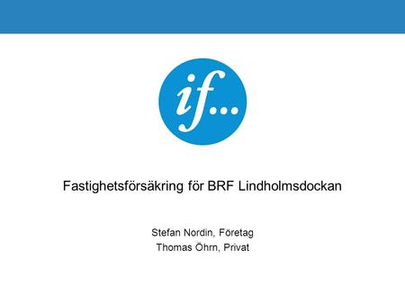Fastighetsförsäkring för BRF Lindholmsdockan