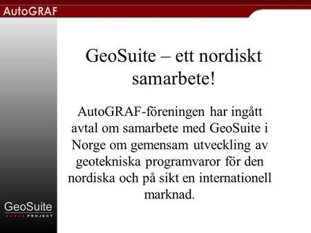 GeoSuite – ett nordiskt samarbete!