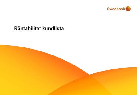 Räntabilitet kundlista