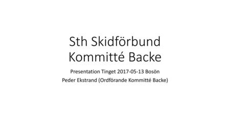 Sth Skidförbund Kommitté Backe