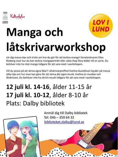 Manga och låtskrivarworkshop