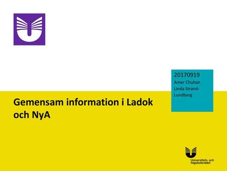 Gemensam information i Ladok och NyA