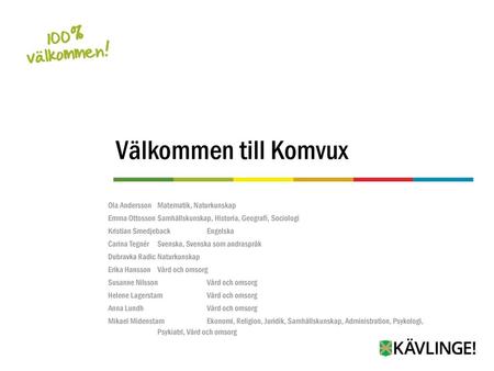 Välkommen till Komvux Ola Andersson Matematik, Naturkunskap