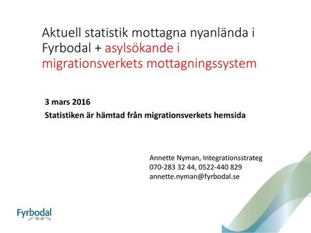 3 mars 2016 Statistiken är hämtad från migrationsverkets hemsida