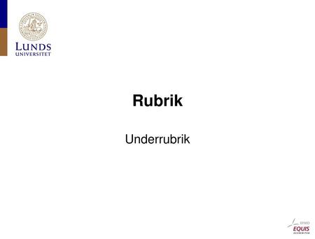 Rubrik Underrubrik.