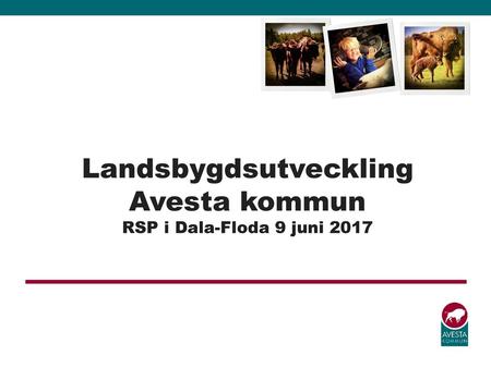 Landsbygdsutveckling Avesta kommun RSP i Dala-Floda 9 juni 2017