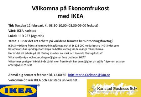 Välkomna på Ekonomfrukost med IKEA