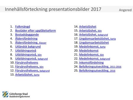 Innehållsförteckning presentationsbilder 2017