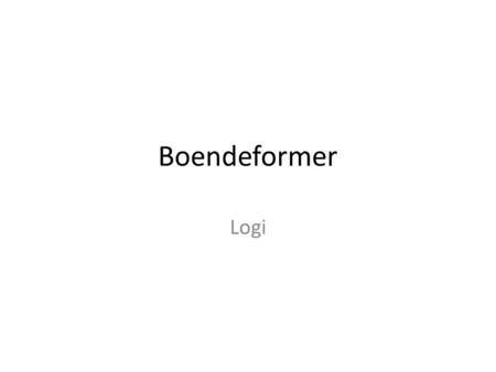 Boendeformer Logi.