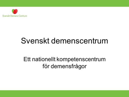 Svenskt demenscentrum