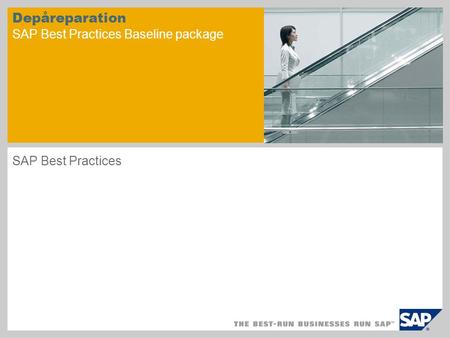 Depåreparation SAP Best Practices Baseline package SAP Best Practices.