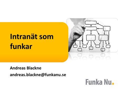 Intranät som funkar Andreas Blackne andreas.blackne@funkanu.se.