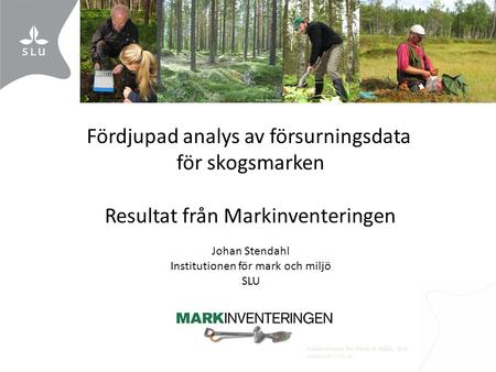 Fördjupad analys av försurningsdata för skogsmarken
