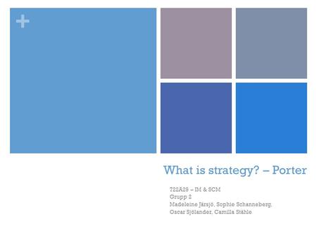 What is strategy? – Porter