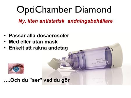 OptiChamber Diamond Ny, liten antistatisk andningsbehållare