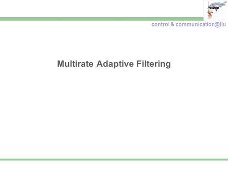 Control & Multirate Adaptive Filtering.