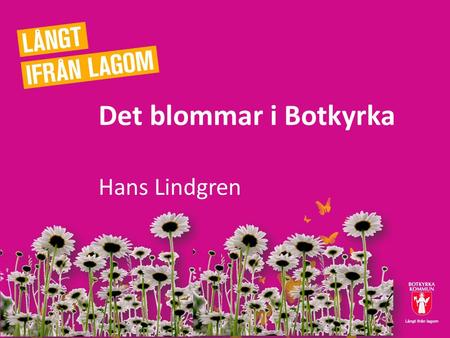 Det blommar i Botkyrka Hans Lindgren.