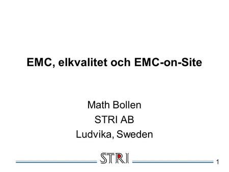 EMC, elkvalitet och EMC-on-Site