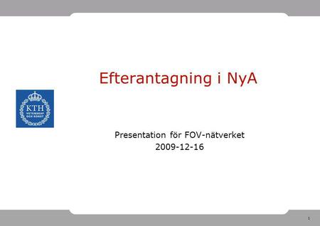 Presentation för FOV-nätverket