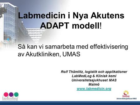 Labmedicin i Nya Akutens ADAPT modell!