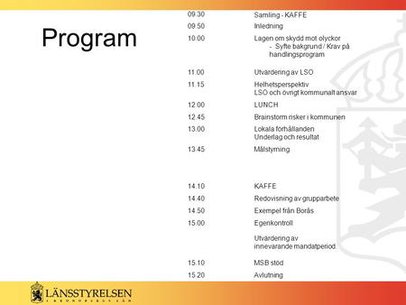 Program Samling - KAFFE Inledning 10.00