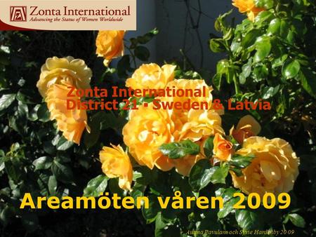 Areamöten våren 2009 Zonta International District 21 ▪ Sweden & Latvia