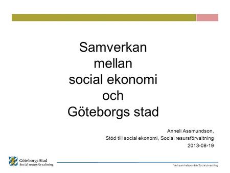 Samverkan mellan social ekonomi och Göteborgs stad