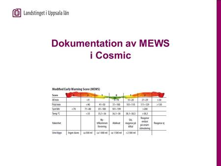 Dokumentation av MEWS i Cosmic