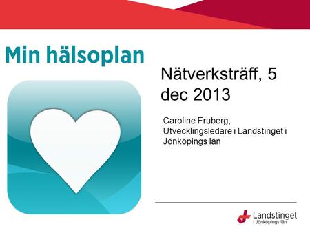 Caroline Fruberg, Utvecklingsledare i Landstinget i Jönköpings län