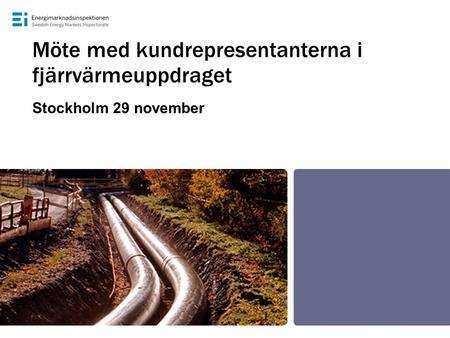 Möte med kundrepresentanterna i fjärrvärmeuppdraget Stockholm 29 november.