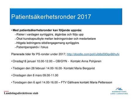 Patientsäkerhetsronder 2017