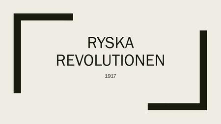 Ryska revolutionen 1917.