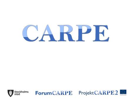 Projekt. Varför startades projekt Carpe? Funktionshinderområdet är litet i varje kommun men för brett för att varje enskild kommun ska klara av att fylla.