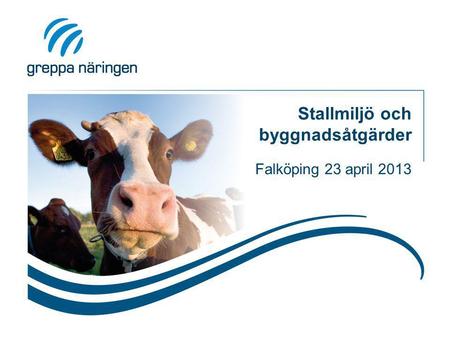 Stallmiljö och byggnadsåtgärder Falköping 23 april 2013.