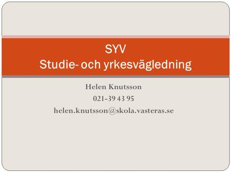 SYV Studie- och yrkesvägledning