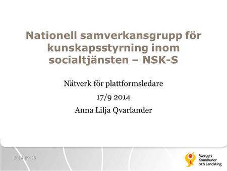 Nätverk för plattformsledare 17/ Anna Lilja Qvarlander