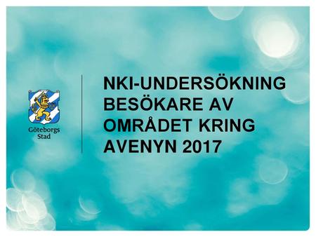 NKI-UNDERSÖKNING BESÖKARE AV OMRÅDET KRING AVENYN 2017