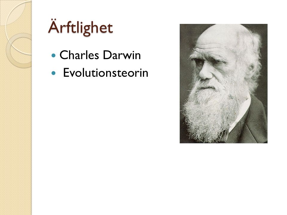 Ärftlighet Charles Darwin Evolutionsteorin